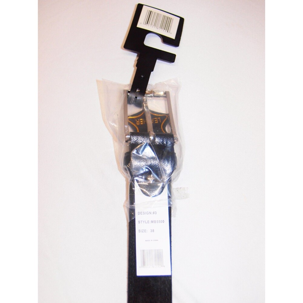 *NWT* Men's Black Tru Fit Genuine REAL Leather Belt Size 40 Not Imitation Real